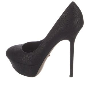 Sergio Rossi Black Textured Platform Stiletto Pump